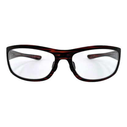 Golden Eagle Sport Sunglasses Z87 Satin Tortoise with Clear Lens front view - lightweight protective glasses for work and sport