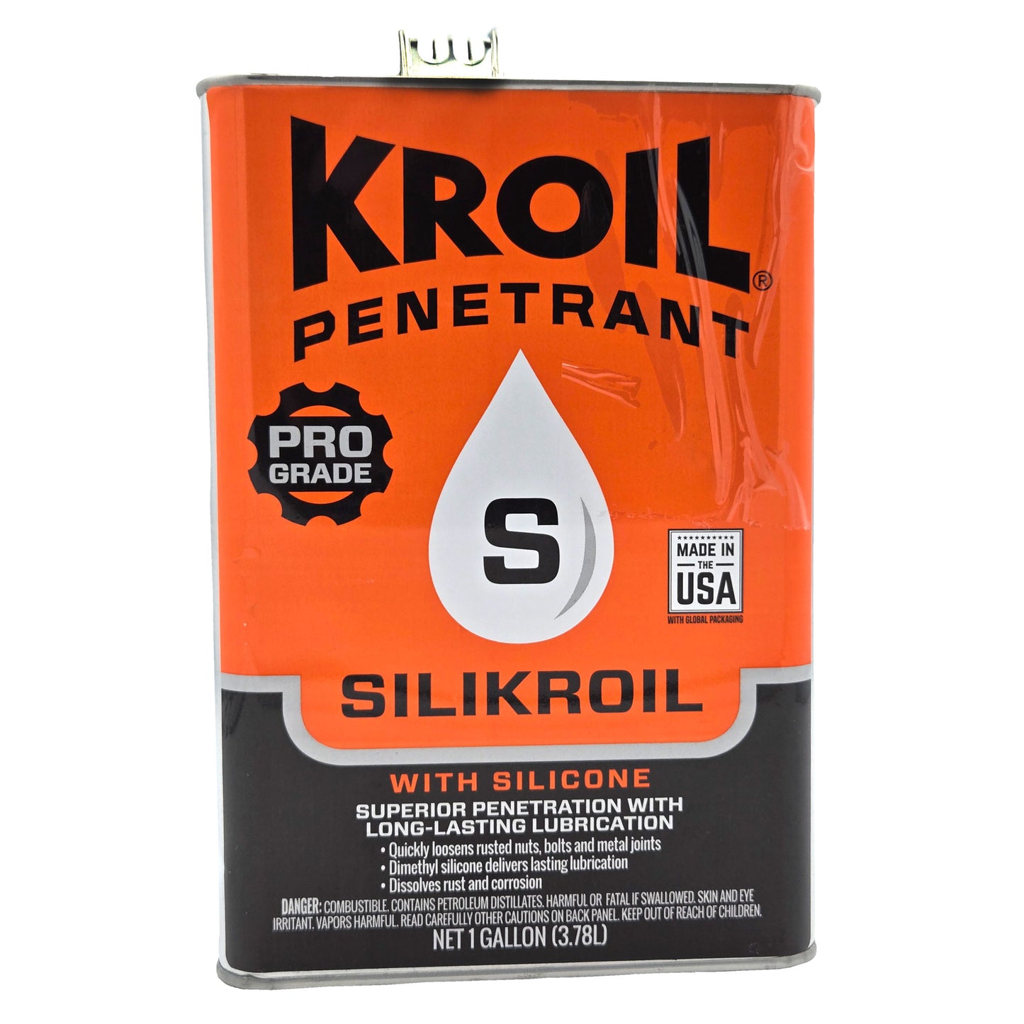 Kroil Penetrant with Silicone 1 gallon can front view - industrial-grade penetrating oil with silicone additive