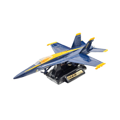 F/A-18 Hornet Blue Angels Model – Angled Left View of Assembled Plane