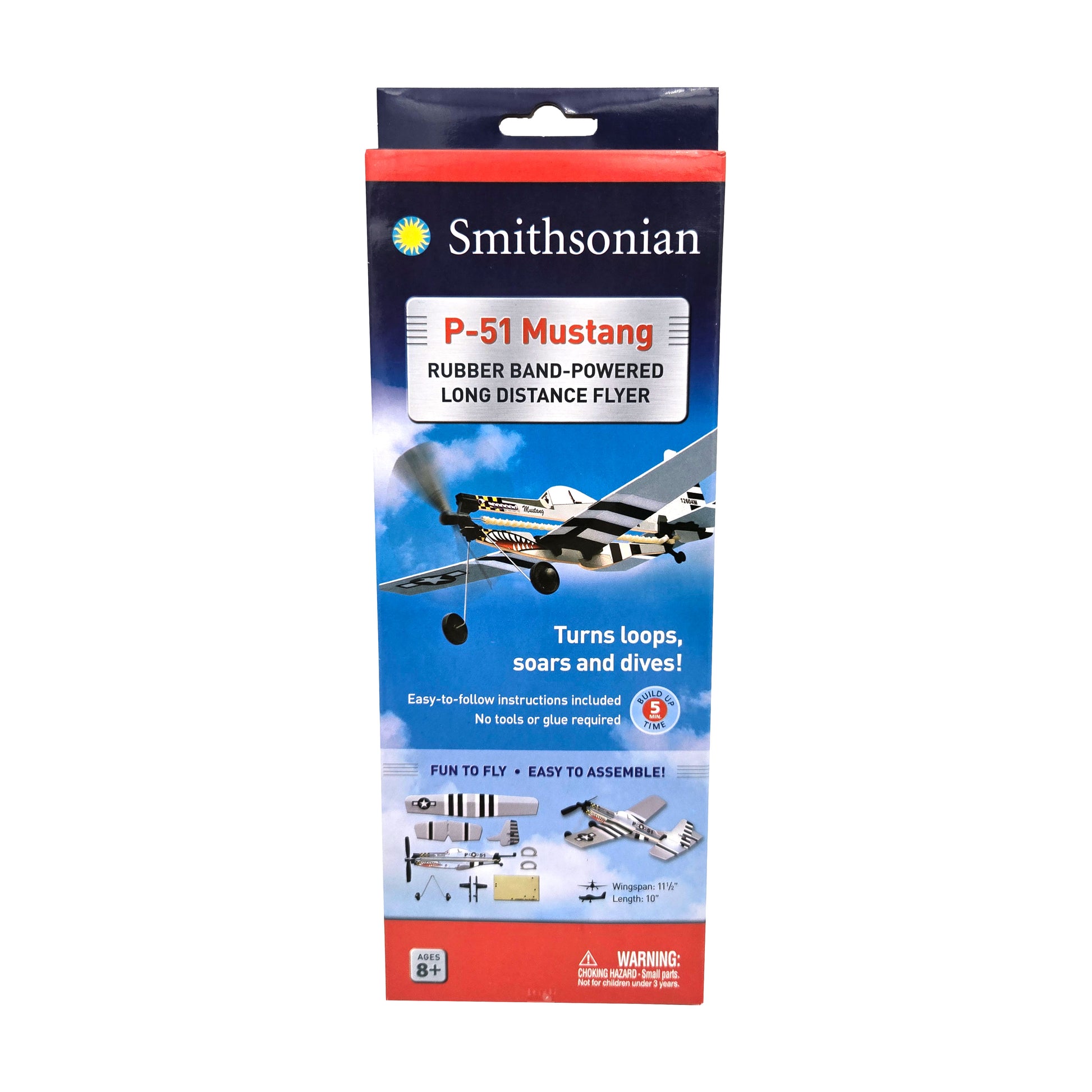 WowToyz Smithsonian P-51 Mustang Flyer – Front View in Packaging