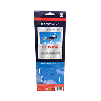 WowToyz Smithsonian P-51 Mustang Flyer – Back of Packaging with Product Information