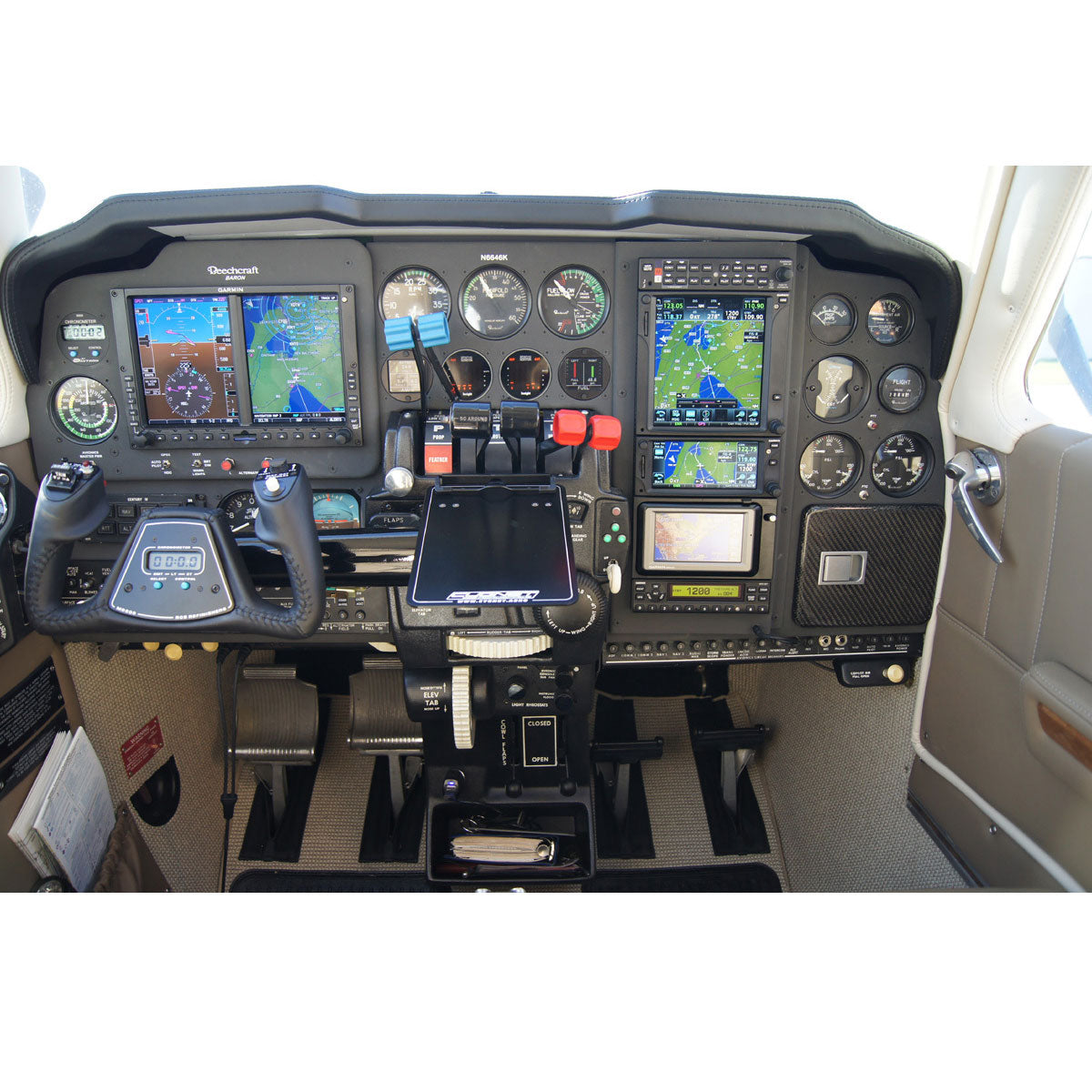 FAA-PMA throttle knob SSV50-524513-1 with TOGO knockout for Beechcraft Bonanza and Baron throttle lever controls