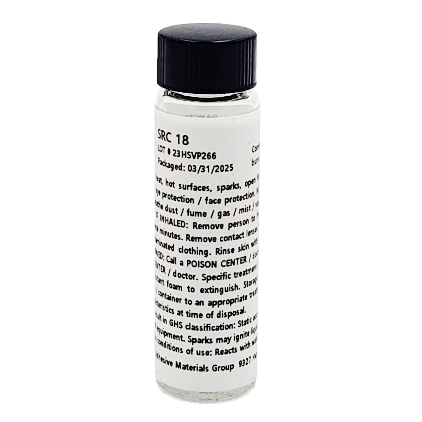 SRC 18 catalyst label with lot number 23HSVP266.