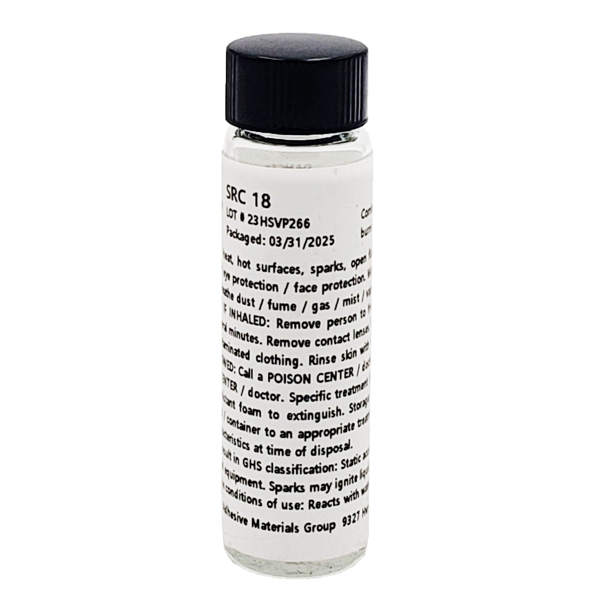 SRC 18 catalyst label with lot number 23HSVP266.