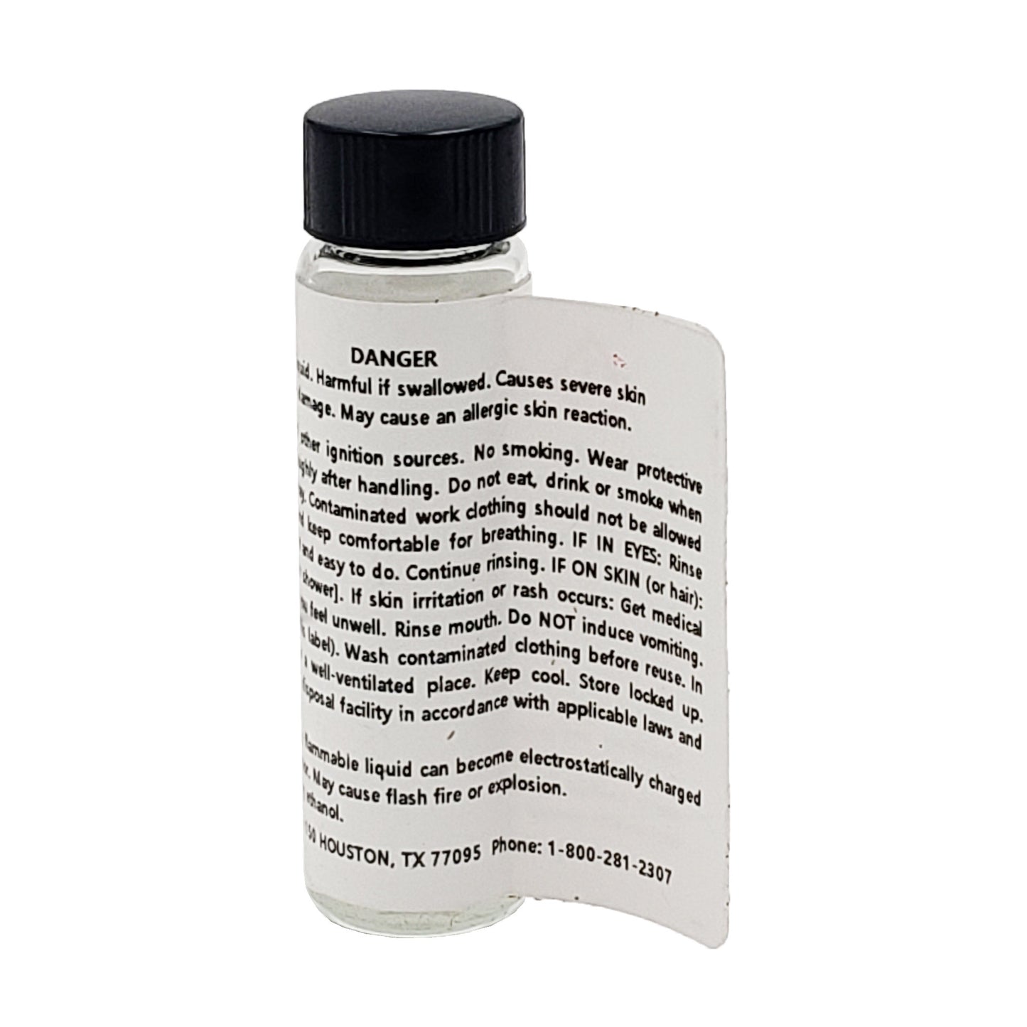 SRC 18 catalyst label showing first aid instructions and emergency contact