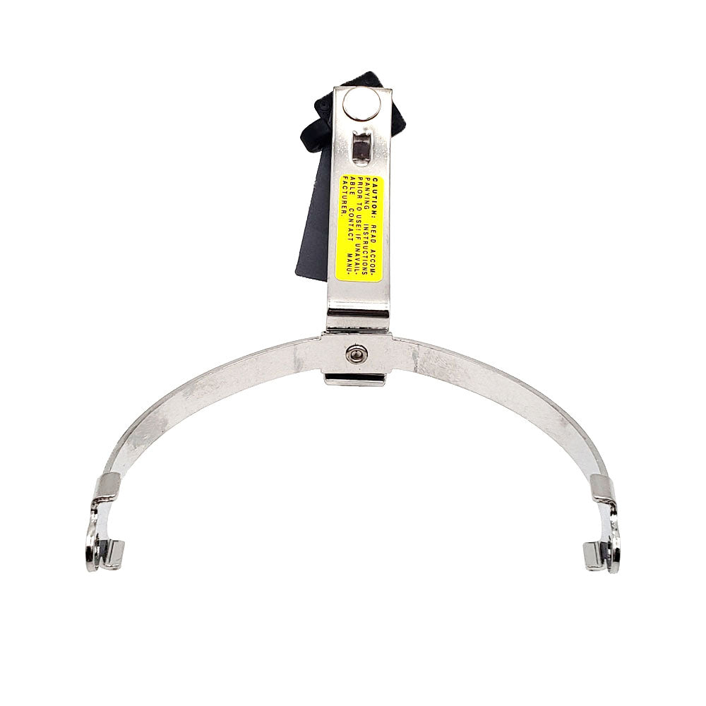 Front view of David Clark stirrup assembly showing semi-circular bracket and mounting point for headset components.