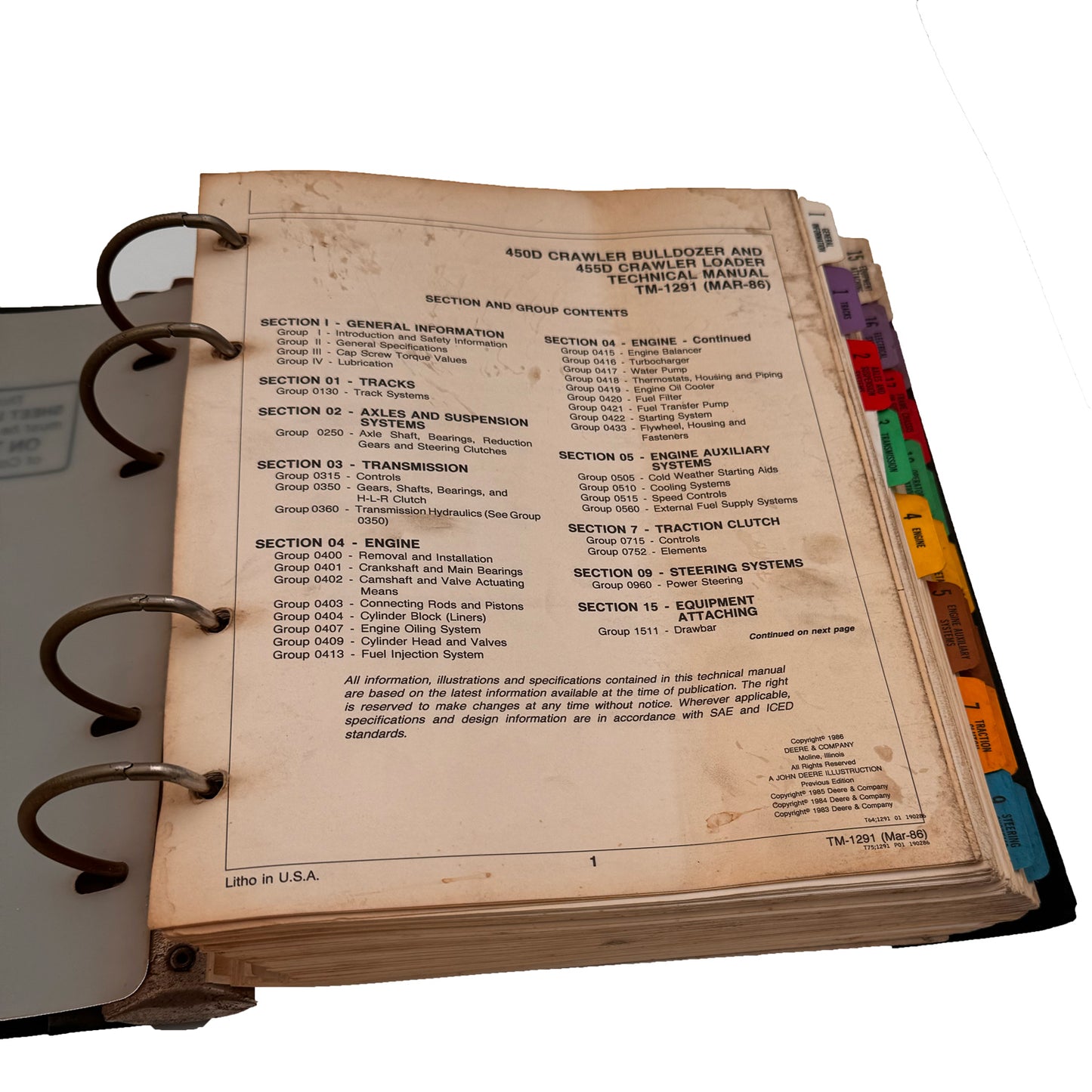 John Deere 450D 455D Crawler Loader Shop Service Repair Technical Manual TM1291