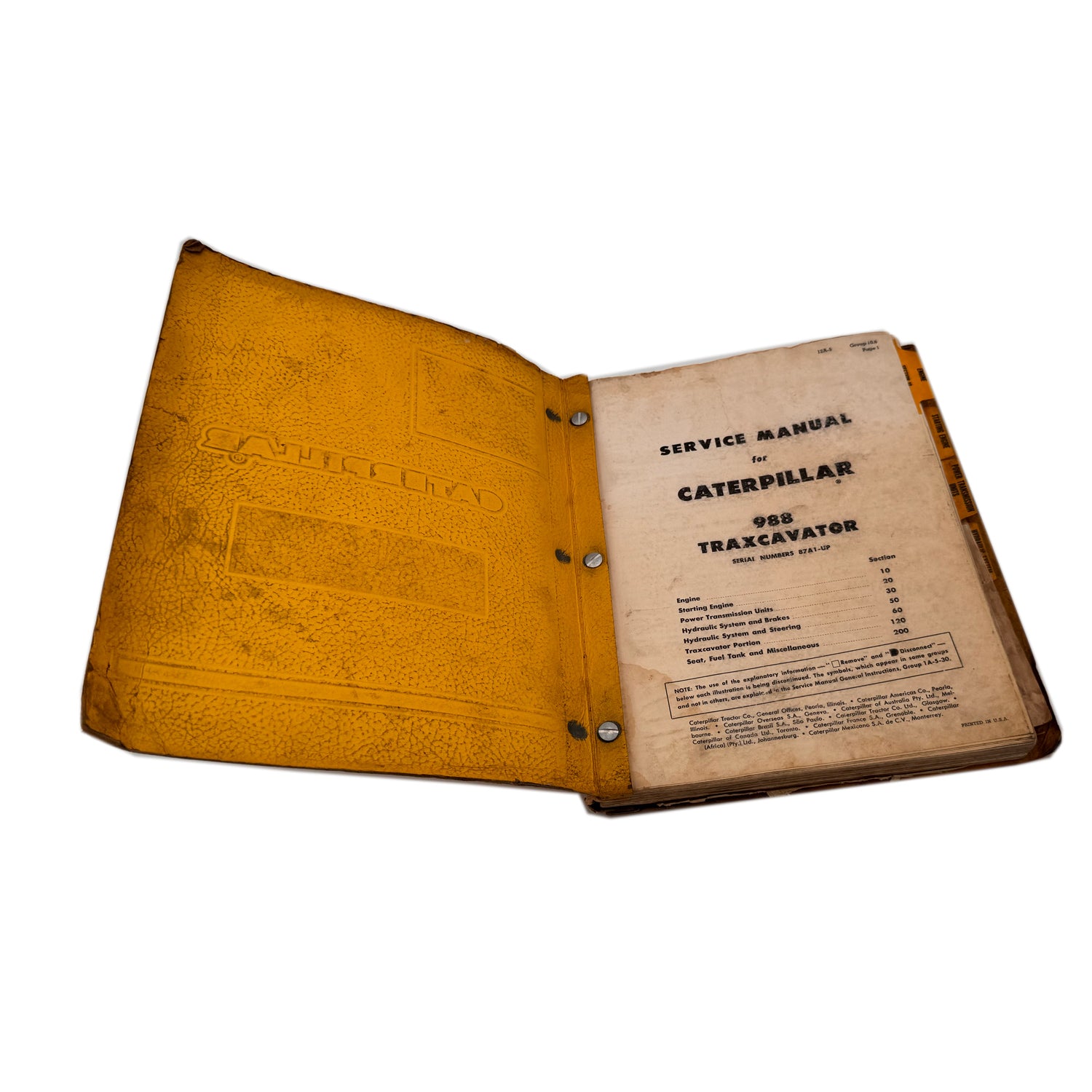 Caterpillar CAT 988 Traxcavator Bulldozer Tractor Service Manual 87A1-Up