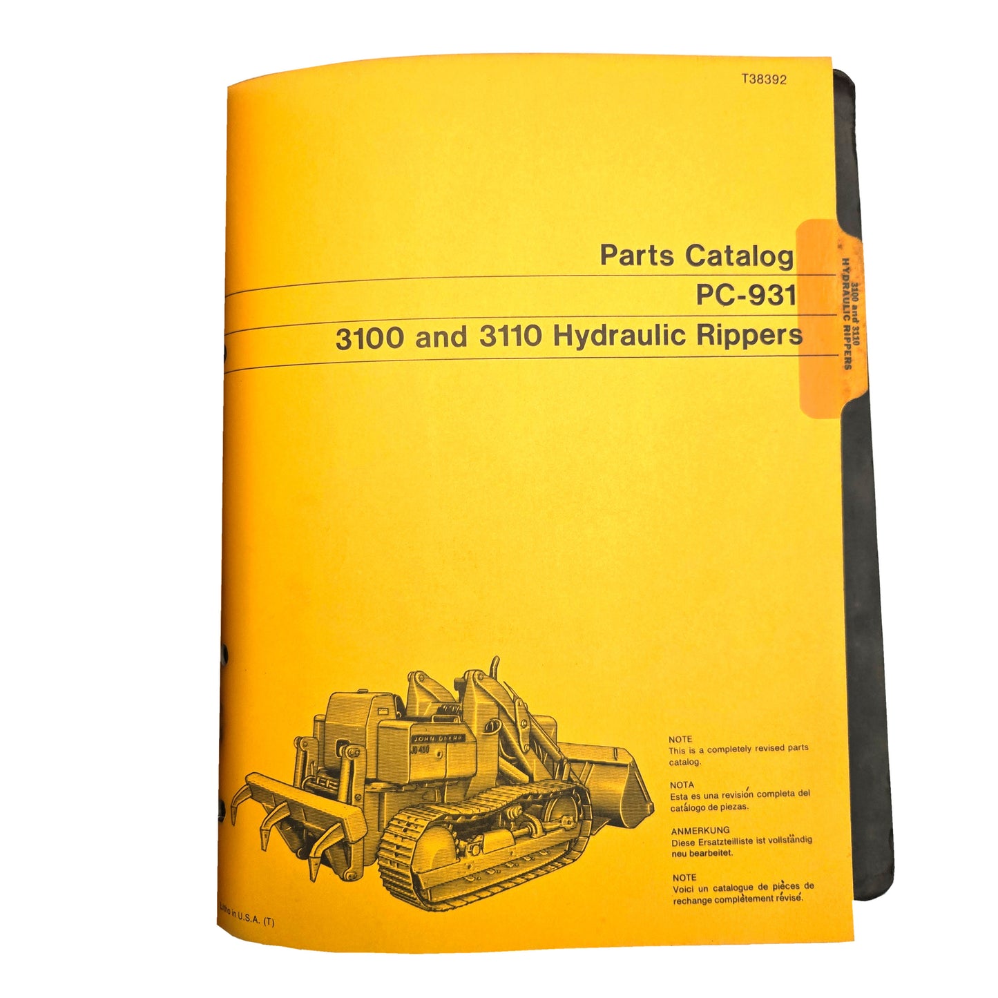 John Deere - Parts Catalog Binder | PC-931 3100 and 3110 Hydraulic Rippers