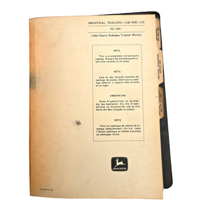 John Deere - Parts Catalog Binder | Industrial Trailers 1100 and 1200 PC-797