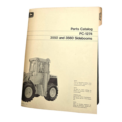 John Deere - Parts Catalog Binder | PC-1274 3550 and 3560 sidebooms