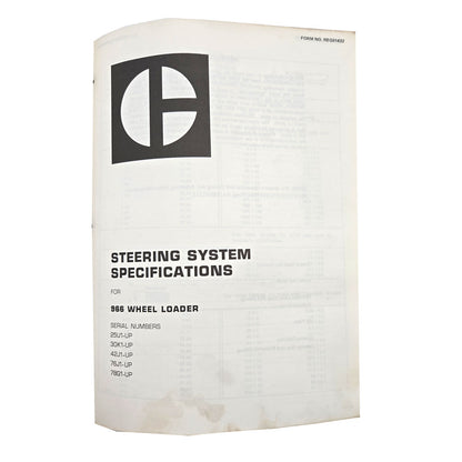 Cat Caterpillar 966C Wheel Loader Service Manual | 966 Wheel Loader: Steering System Specifications
