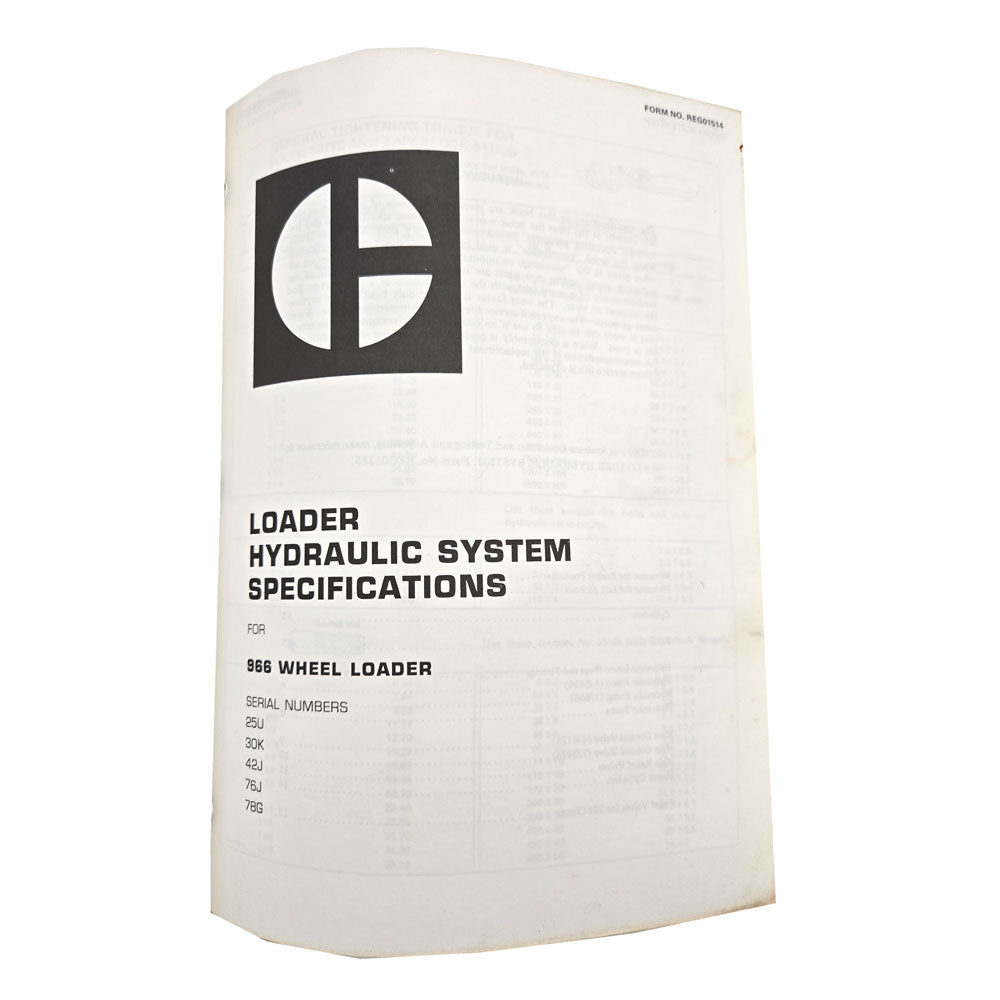 Cat Caterpillar 966C Wheel Loader Service Manual | 966 Loader Hydraulic System: Specifications