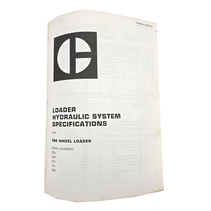 Cat Caterpillar 966C Wheel Loader Service Manual | 966 Loader Hydraulic System: Specifications