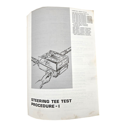 Cat Caterpillar 966C Wheel Loader Service Manual | Steering Tee Test Procedure - I