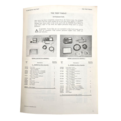 Caterpillar Cat 966 Wheel Loader Service Manual 30K 25U 42J 76J 78G Series | Flow Meter Tee Test: Introduction