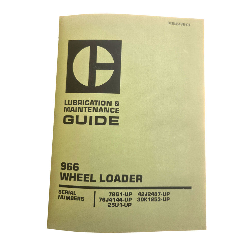 Caterpillar Cat 966 Wheel Loader Service Manual 30K 25U 42J 76J 78G Series | 966 Wheel Loader: Maintenance