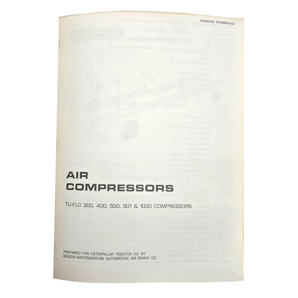 Caterpillar Cat 966 Wheel Loader Service Manual 30K 25U 42J 76J 78G Series | Air Compressors