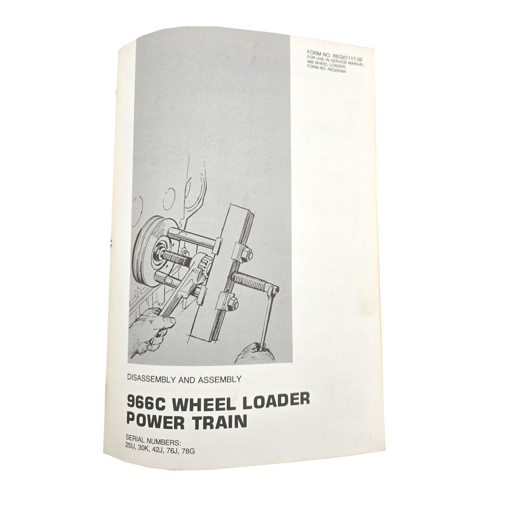 Caterpillar Cat 966 Wheel Loader Service Manual 30K 25U 42J 76J 78G Series | 966C Wheel Loader Power Train: Disassembly and Assembly