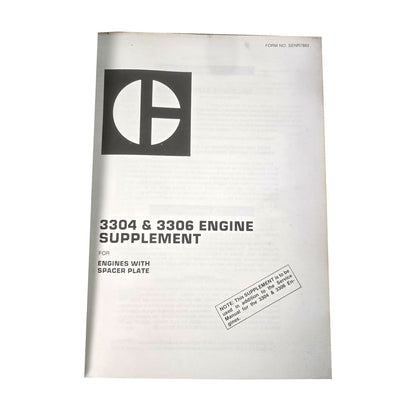 Caterpillar Cat 966 Wheel Loader Service Manual 30K 25U 42J 76J 78G Series | 3304 & 3306 Engine Supplement: Engines with Spacer Plate