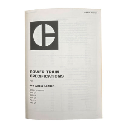 Caterpillar Cat 966 Wheel Loader Service Manual 30K 25U 42J 76J 78G Series | 966 Wheel Loader: Specifications