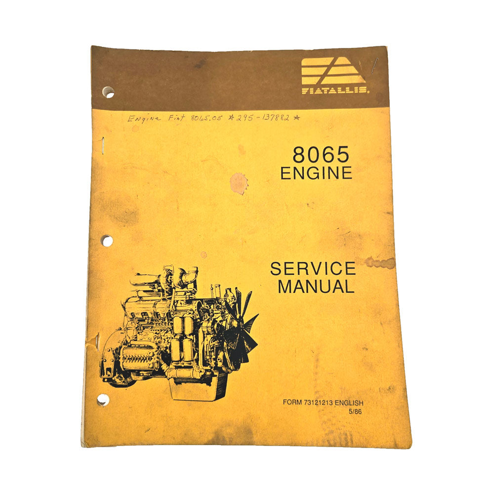 Fiat Allis 8065 Engine Service Manual Form 73121213 5/1986