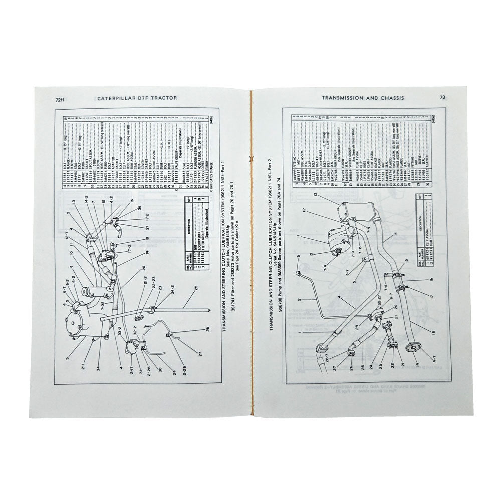 Caterpillar D7F Tractor Parts Manual 