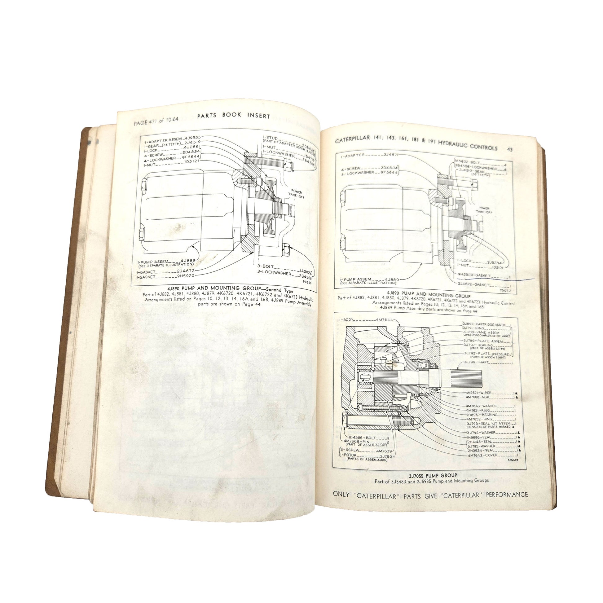 Cat Caterpillar 141, 143, 161, 181, 191 Parts Manual Book 