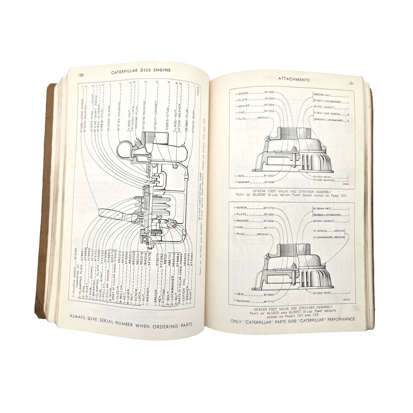 Cat Caterpillar D320 Engine 63B1802-UP Parts Book Manual | Book A