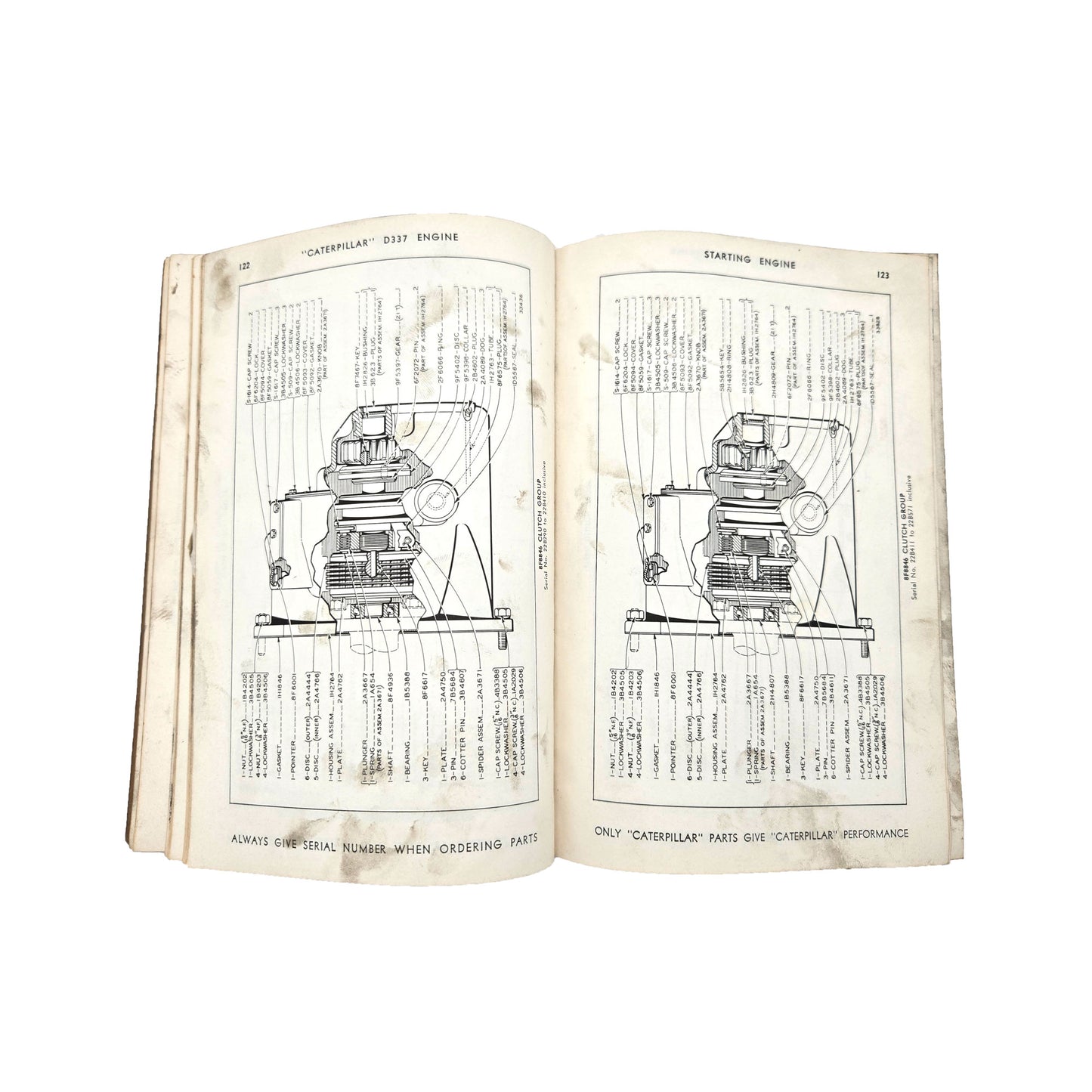 Cat Caterpillar D337 Engine 22B1-22B861 Parts Book Manual