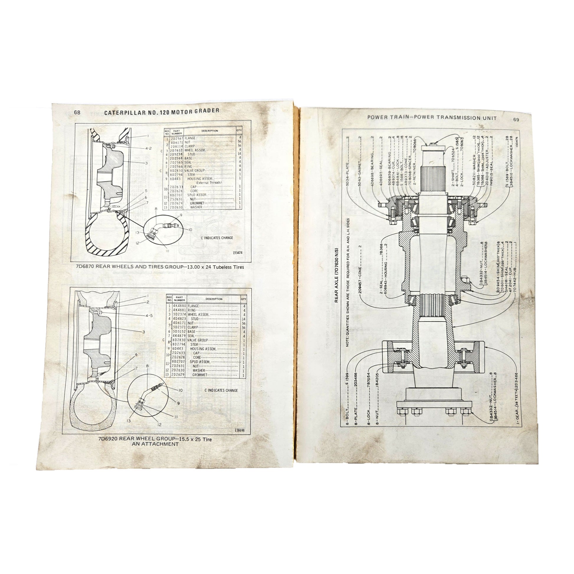 Cat Caterpillar No. 120 Motor Grader Parts Manual