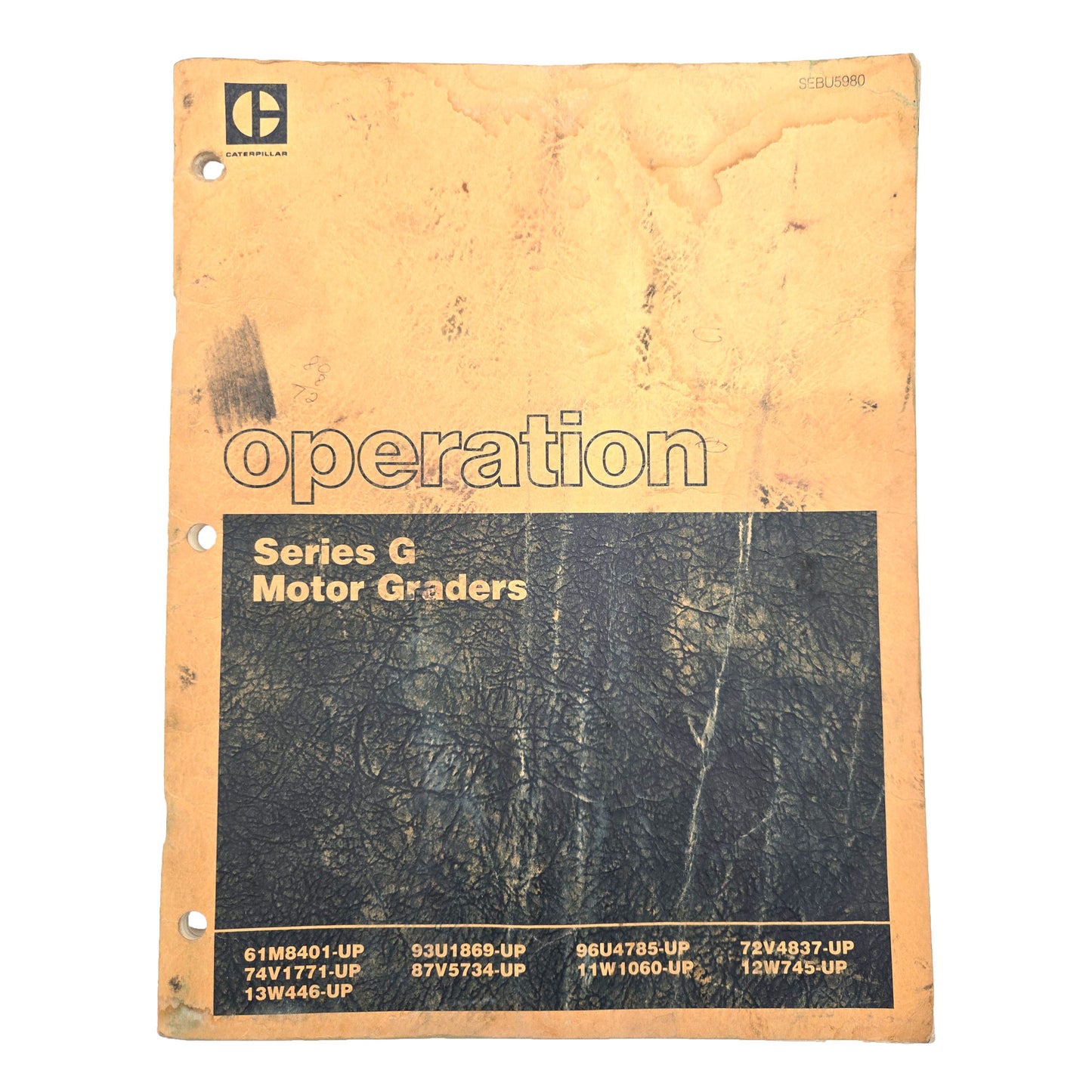 Cat Caterpillar Series G Motor Graders Operation Manual