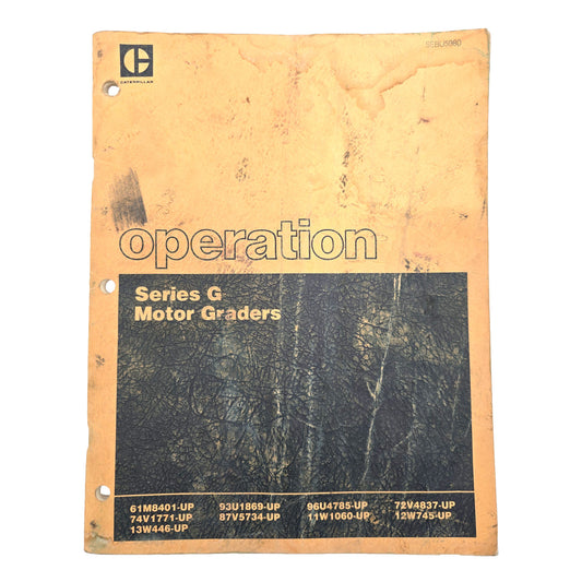 Cat Caterpillar Series G Motor Graders Operation Manual