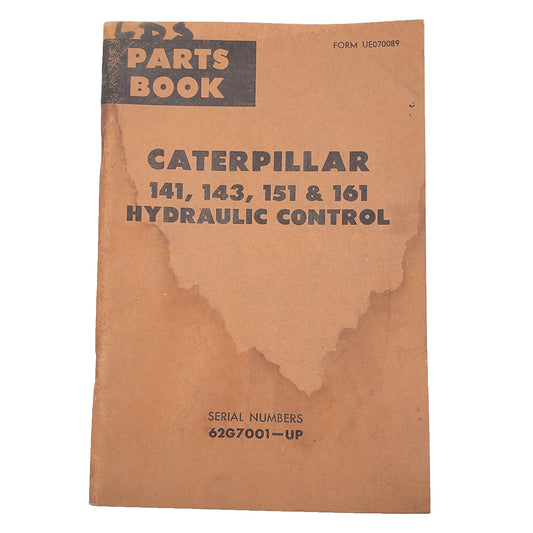 Caterpillar 141, 143, 151, 161, Hydraulic Control Parts Manual Catalog