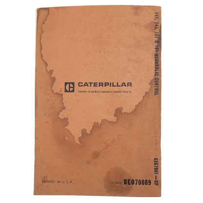 Caterpillar 141, 143, 151, 161, Hydraulic Control Parts Manual Catalog