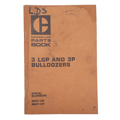 Cat Caterpillar 3 LGP and 3P Bulldozer Parts Manual Catalog