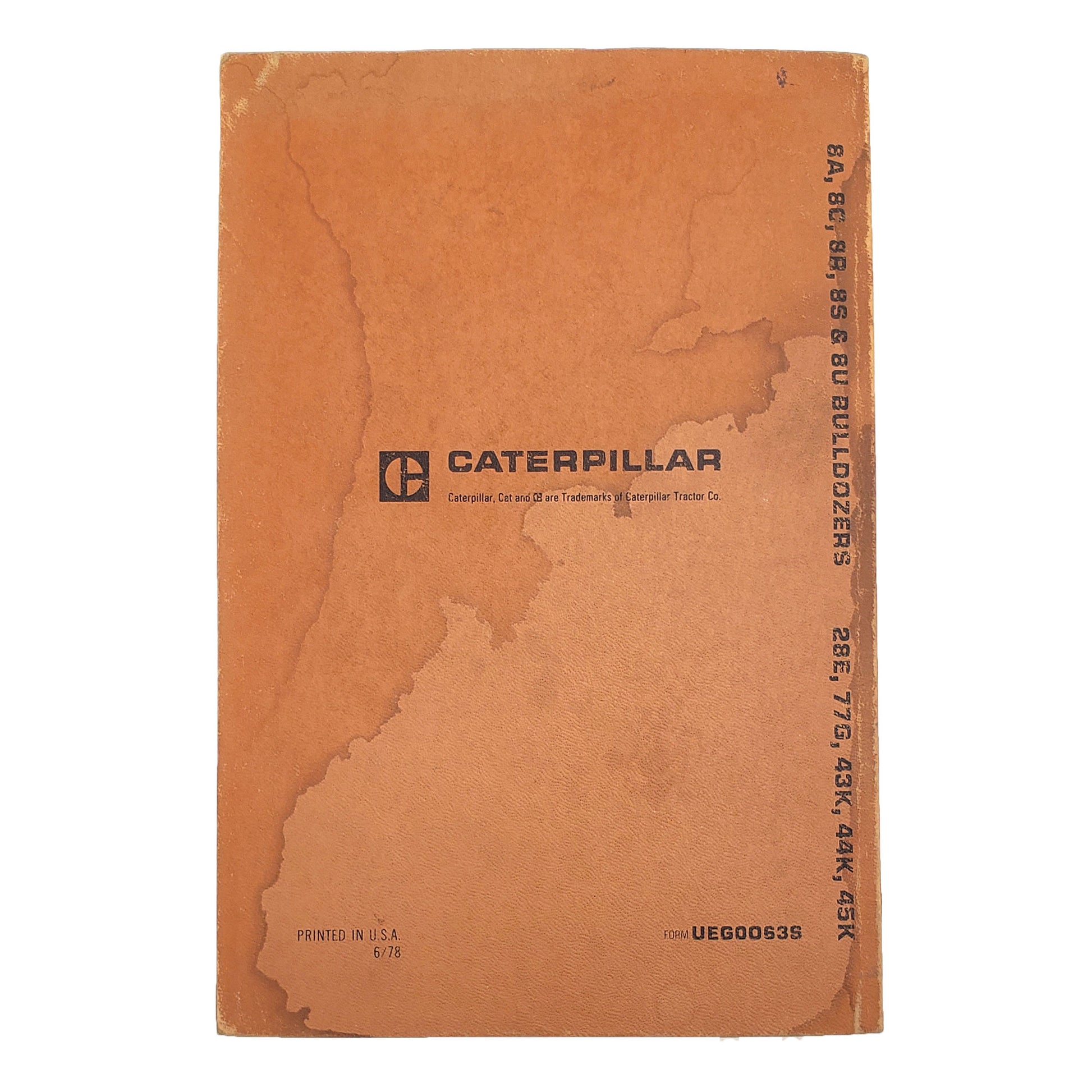 Caterpillar 8A 8C 8R 8S & 8U Bulldozers Parts Book Manual
