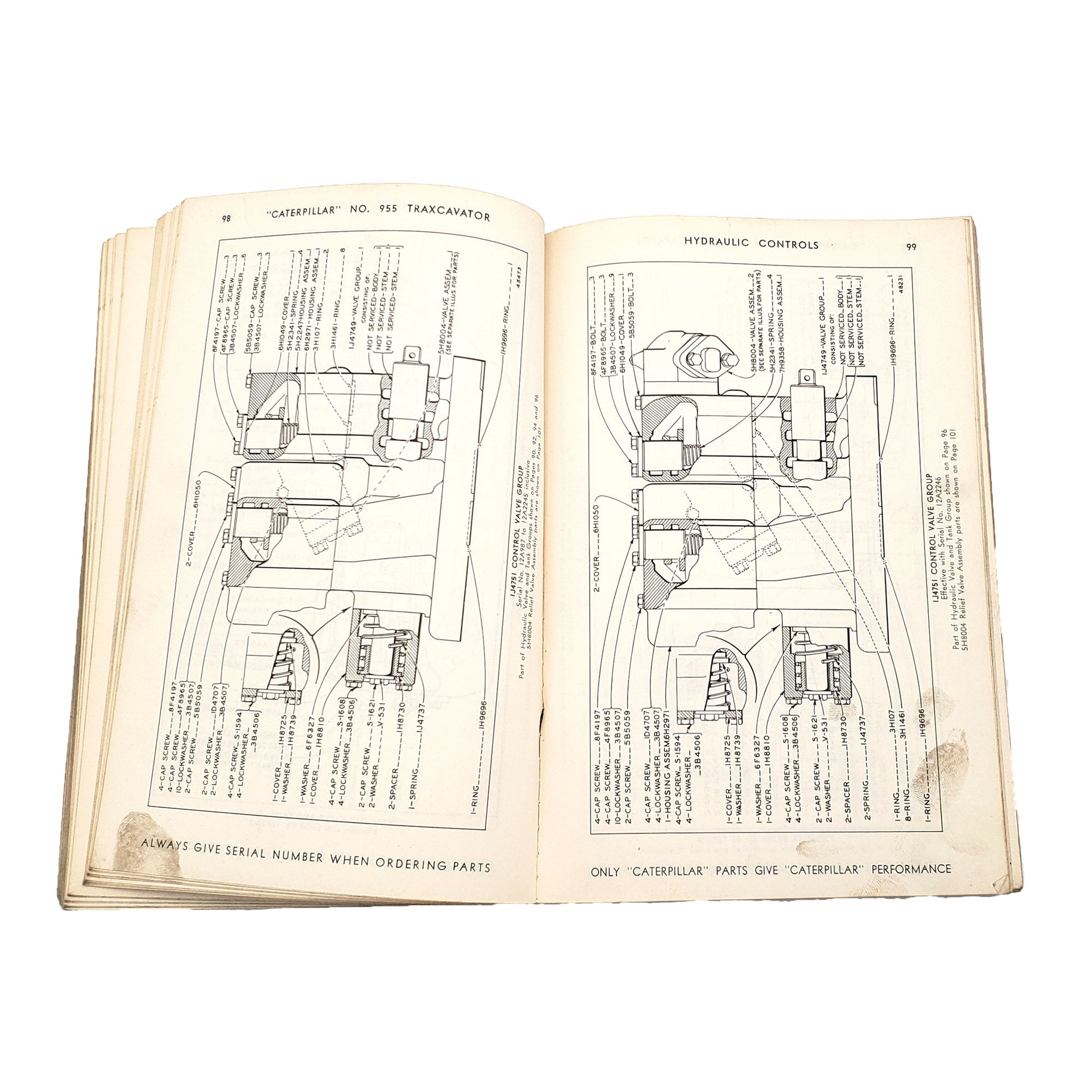 Cat Caterpillar 955 Traxcavator 12A1-12A8418 42D1-Up Parts Book Manual Catalog