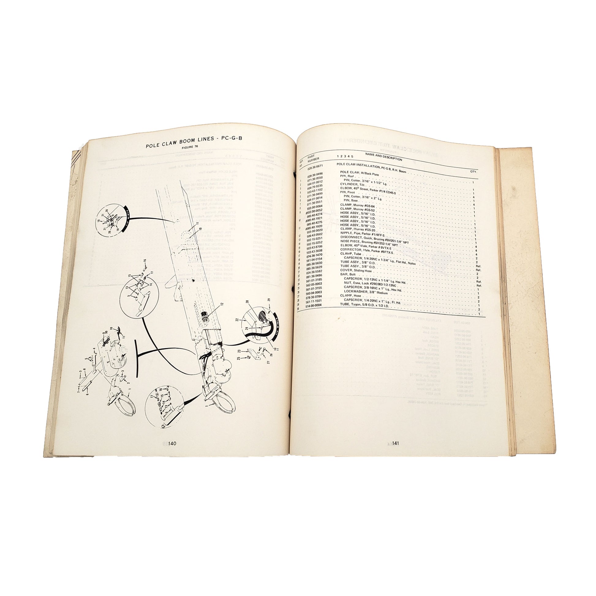 Original Pitman "G" Polecat Digger Parts Manual
