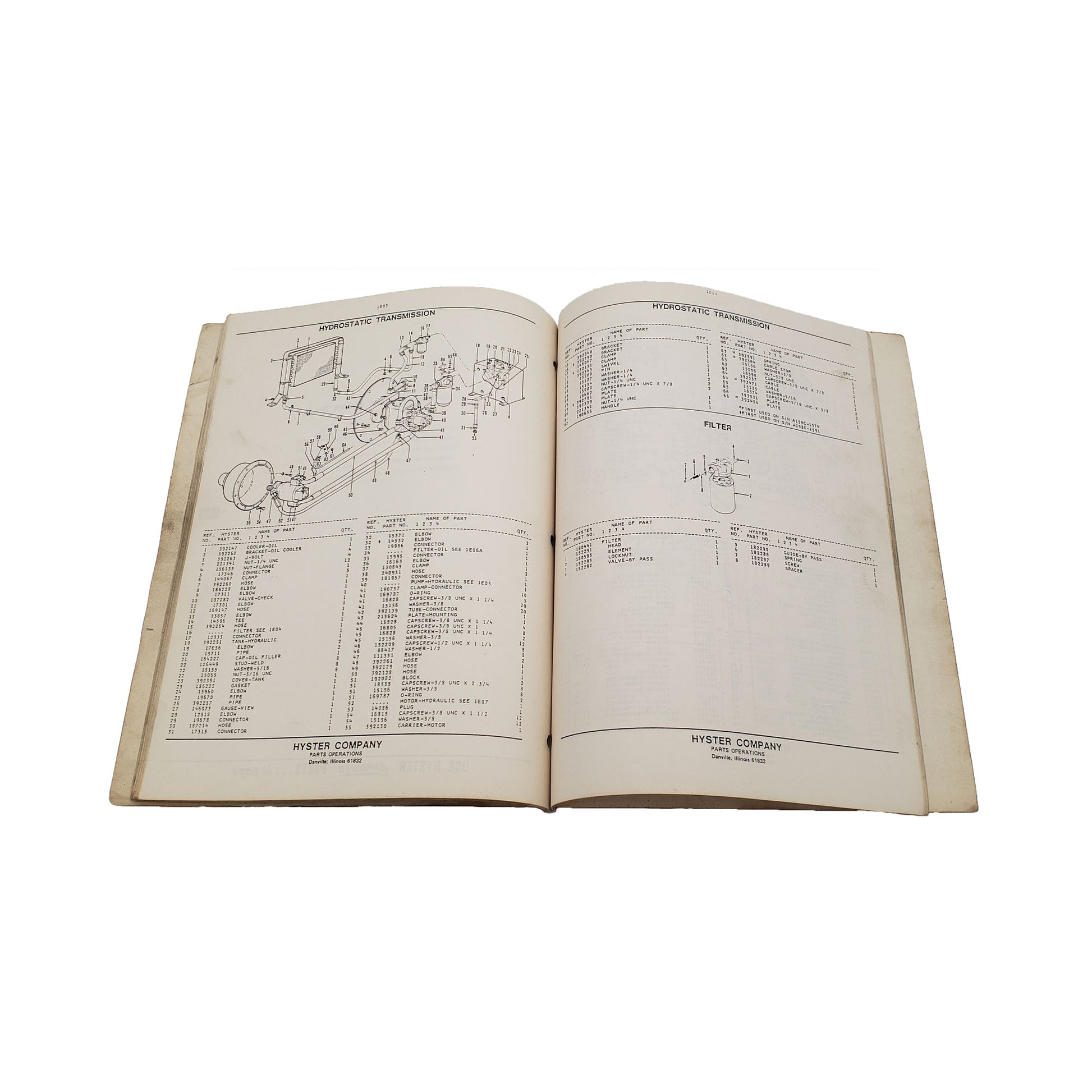 Hyster C330A Roller Parts Manual Book Compactor A158C1518V-UP