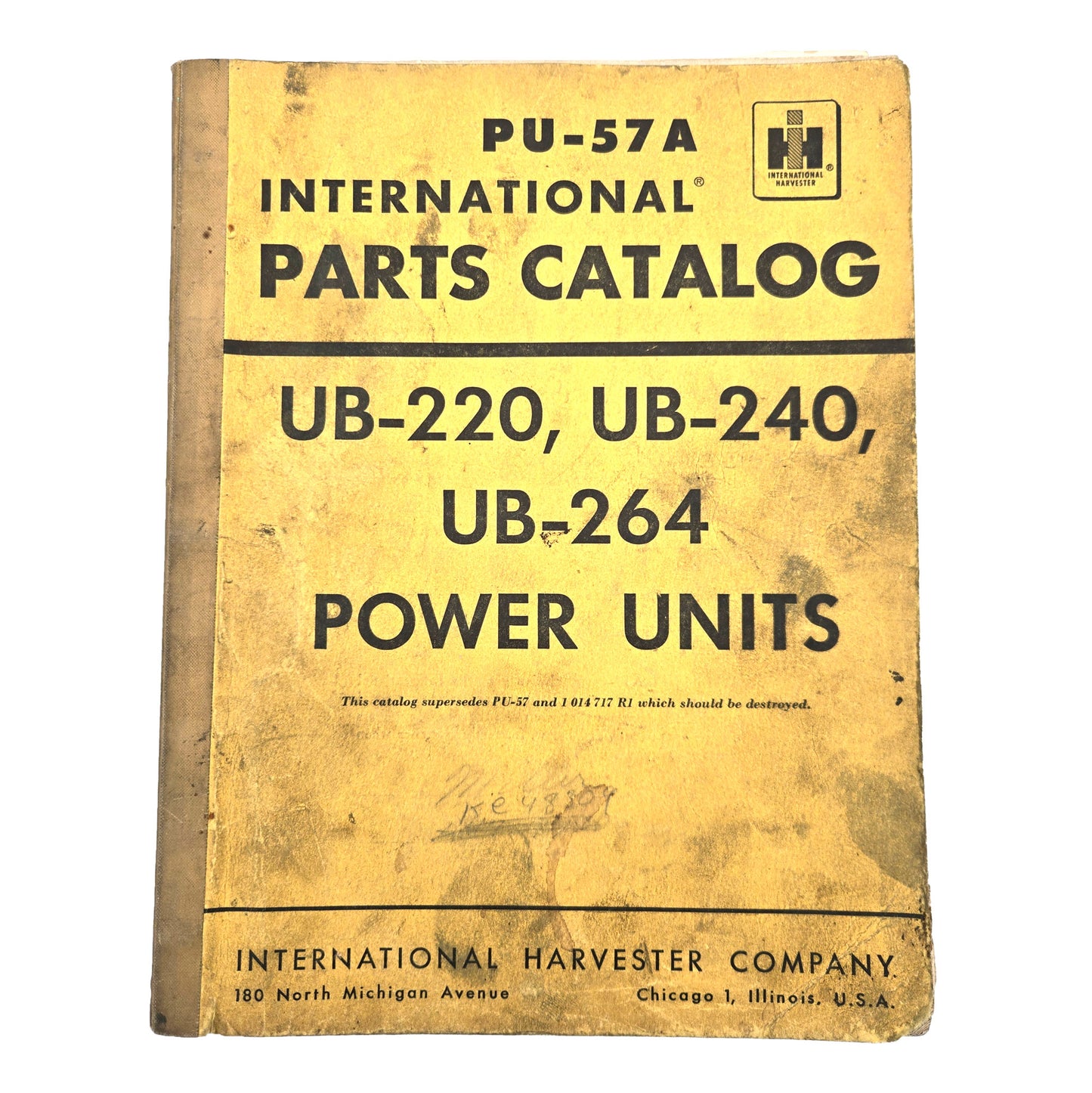 International Harvester IH Parts Catalog UB-220, UB-240 & UN-264 Power Units