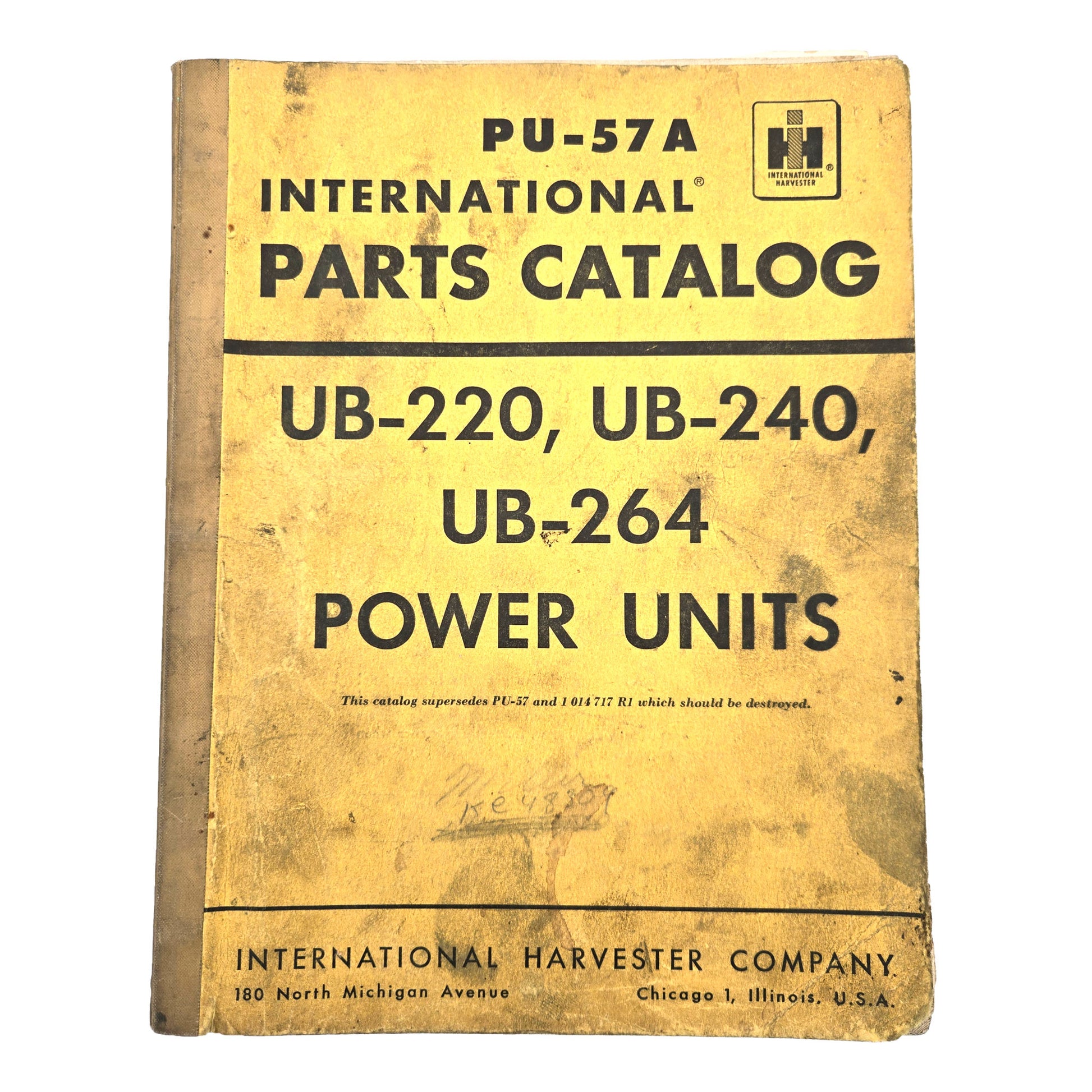 International Harvester IH Parts Catalog UB-220, UB-240 & UN-264 Power Units