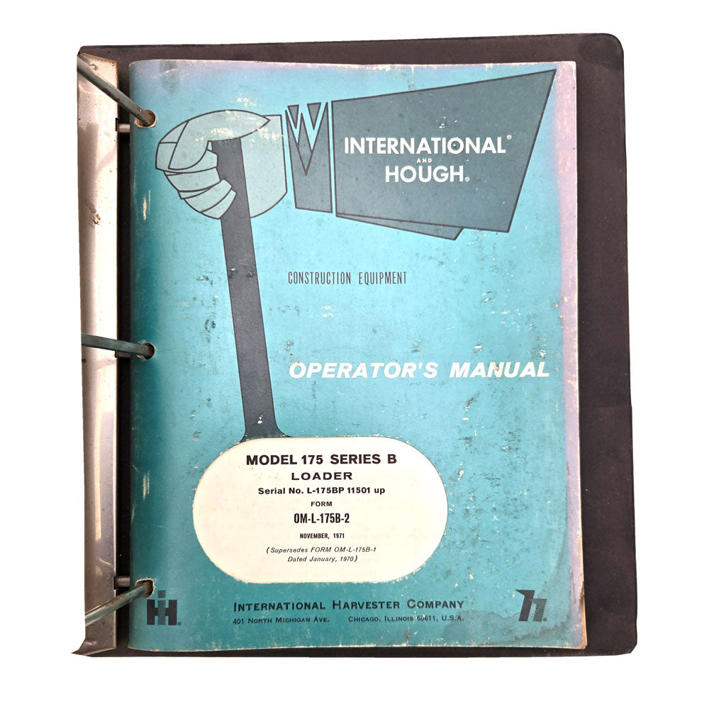 International OM-L-175B-2 Parts Operators Manual | Front
