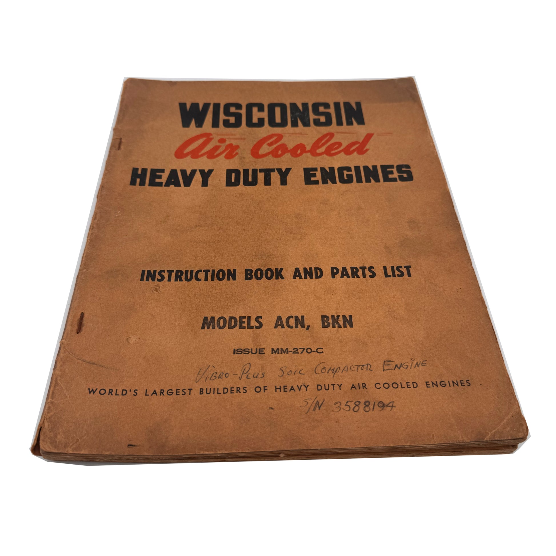 Wisconsin - Instruction Books and Parts List, Set of 3 | Model AENL, ACN, BKN, VH4, VH4D