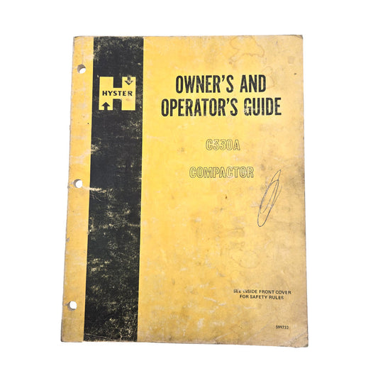 HYSTER C330A Owners and Operators Guide Manual