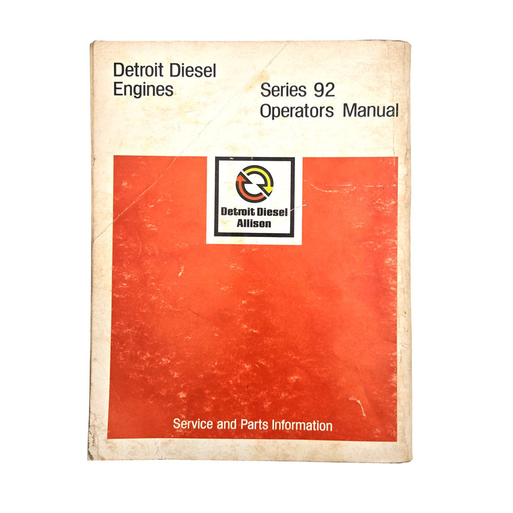 Allison Detroit Diesel 92 Series Engines Manual