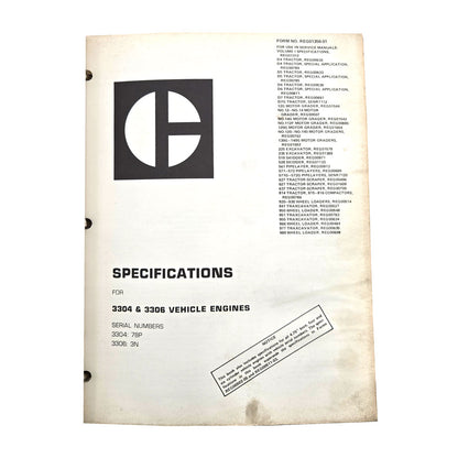 3304 & 3306 Vehicle Engines: Specifications