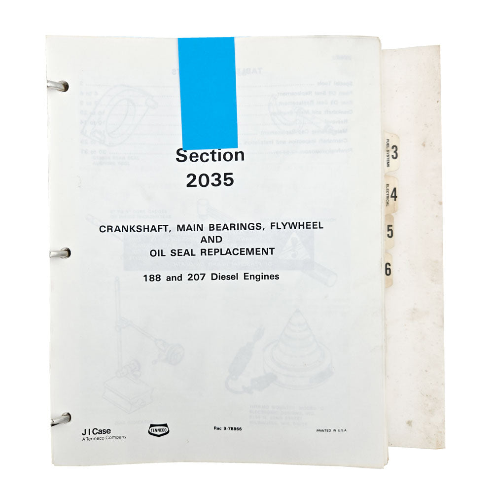 Section 2035: Crankshaft, Main Bearings, Flywheel, and Oil Seal Replacement - 188 and 207 Diesel Engines