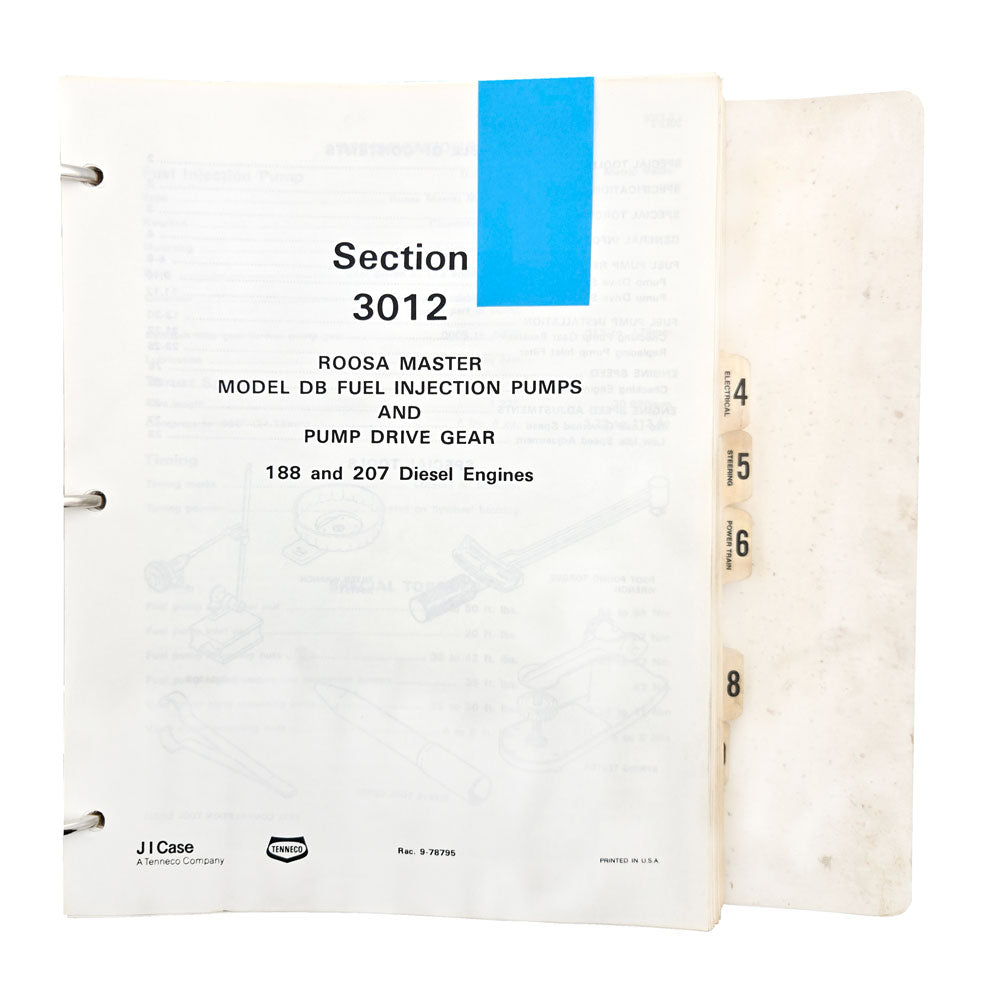 Section 3012: Roosa Master Model DB Fuel Injection Pumps and Pump Drive Gear - 188 and 207 Diesel Engines