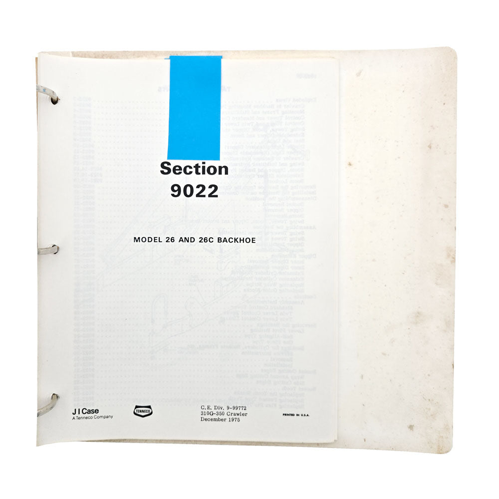 Section 9022: Model 26 and 26C Backhoe